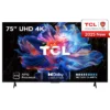 tcl 75" 4k uhd 2025 latest google tv, voice control, google assistant, built-in wi-fi, netflix, amazon prime video, frameless- 75v6c